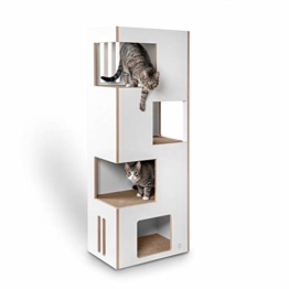 CanadianCat Company Cat Castle L 2.0 Kratzmöbel | Natur-weiß mit beigem Filz | der andere Kratzbaum ! - 1