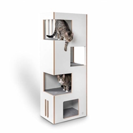 CanadianCat Company ® | Cat Castle L 2.0 Kratzmöbel | Natur-weiß mit grauem Filz | der andere Kratzbaum ! - 1
