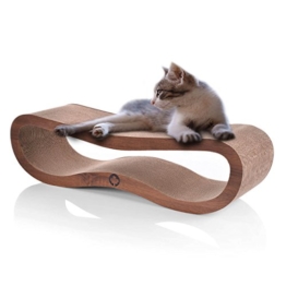 CanadianCat Company XXL Orbit 2.0 Lounge | walnuß | Kratzmöbel, Kratzbrett | Qualitäts-Pappe +Katzenminze | 84 X 24 X 23cm - 1