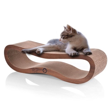 CanadianCat Company XXL Orbit 2.0 Lounge | walnuß | Kratzmöbel, Kratzbrett | Qualitäts-Pappe +Katzenminze | 84 X 24 X 23cm - 1