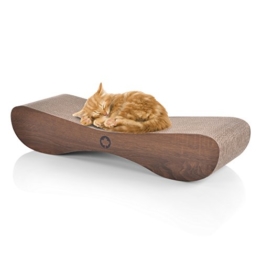 CanadianCat Company XXL Satellite 2.0 Lounge | Walnuss | Kratzmöbel, Kratzbrett | Qualitäts-Pappe +Katzenminze | 76 X 24 X 15cm - 1