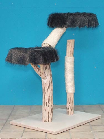 DIWORO Kratzbaum Naturholz 108 cm, Naturkratzbaum stabil, Natur Holz Design 0848 - 2