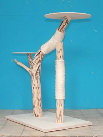 DIWORO Kratzbaum Naturholz 108 cm, Naturkratzbaum stabil, Natur Holz Design 0848 - 3