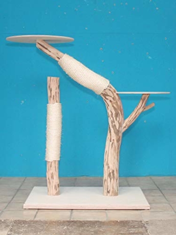 DIWORO Kratzbaum Naturholz 108 cm, Naturkratzbaum stabil, Natur Holz Design 0848 - 4