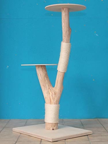 DIWORO Naturkratzbaum 0855 Kratzbaum Natur Holz 120 cm Katzenbaum - 3