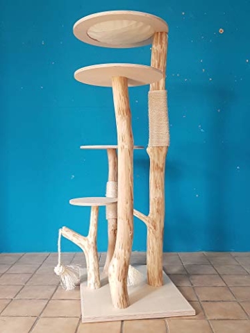 DIWORO Naturkratzbaum 0864 Kratzbaum Natur Holz 157 cm Katzenbaum - 4
