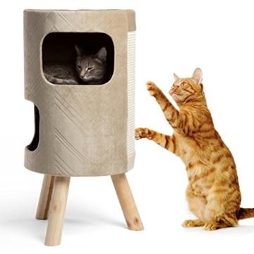 Moderne Kitty Handarbeit Satellite Cat Tower W/Kratzern Oberfläche in Hiro, 33 x 33 x 68,6 cm - 2