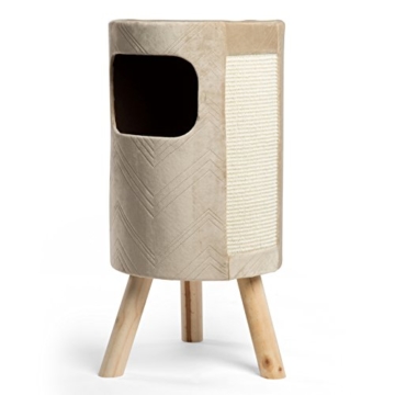 Moderne Kitty Handarbeit Satellite Cat Tower W/Kratzern Oberfläche in Hiro, 33 x 33 x 68,6 cm - 3