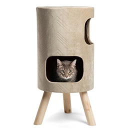 Moderne Kitty Handarbeit Satellite Cat Tower W/Kratzern Oberfläche in Hiro, 33 x 33 x 68,6 cm - 1