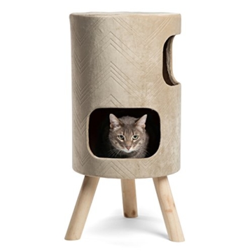 Moderne Kitty Handarbeit Satellite Cat Tower W/Kratzern Oberfläche in Hiro, 33 x 33 x 68,6 cm - 1