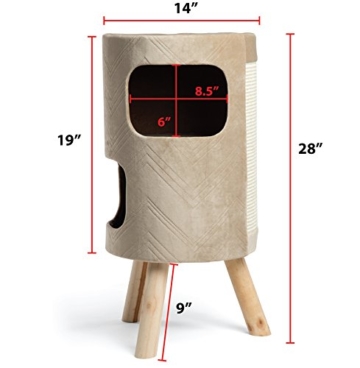 Moderne Kitty Handarbeit Satellite Cat Tower W/Kratzern Oberfläche in Hiro, 33 x 33 x 68,6 cm - 7