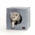 PiuPet® Katzenhöhle inkl. Kissen | Passend für z.B. IKEA® Kallax & Expedit Regal | Kuschelhöhle in grau - 1