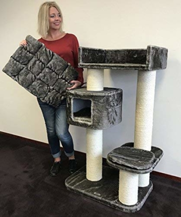 RHRQuality Kratzbaum für große Katzen Devon Rex XXL Taupe Grau 15cmØ Stämme 70x50x120cm und Stabil 30KG Katzenkratzbaum für große und schwere Katzen - 2