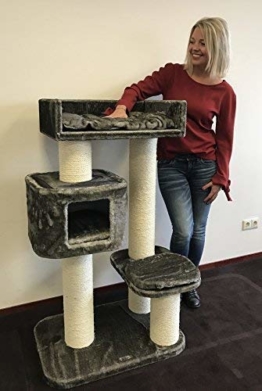 RHRQuality Kratzbaum für große Katzen Devon Rex XXL Taupe Grau 15cmØ Stämme 70x50x120cm und Stabil 30KG Katzenkratzbaum für große und schwere Katzen - 1
