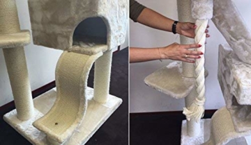 RHRQuality Kratzbaum Große Katze Kilimandjaro de Luxe Creme. Stabil 45KG!. Sisalstämme 12cmØ Katzenkratzbaum für Große Katzen. - 7