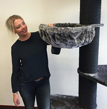 RHRQuality Kratzbaum große katze XXL Maine Coon Tower Blackline Anthrazit. Stämme 20cm Ø. Speziell für große und schwere Katzen. Deckenhoch - 3