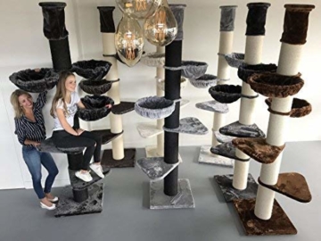 RHRQuality Kratzbaum große katze XXL Maine Coon Tower Blackline Anthrazit. Stämme 20cm Ø. Speziell für große und schwere Katzen. Deckenhoch - 8