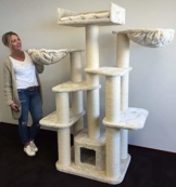 RHRQuality Kratzbaum grosse katzen stabil XXL Maine Coon Fantasy Creme. Stabil 65KG total und 15cmØ Kratzstämme 120x60x183cm Katzenkratzbaum speziell für große und schwere Katzen - 1