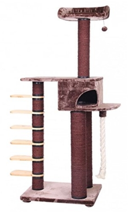 XL Katzenkratzbaum Kratzbaum für Katzen Katzenhöhle Katzenschlafplatz Braun 76x56x202cm - 1